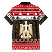 Egypt Christmas Family Matching Short Sleeve Bodycon Dress and Hawaiian Shirt Coat Of Arms Eid Milad Majid - Wonder Print Shop