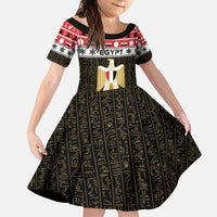 Egypt Christmas Kid Short Sleeve Dress Coat Of Arms Eid Milad Majid - Wonder Print Shop