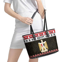 Egypt Christmas Leather Tote Bag Coat Of Arms Eid Milad Majid - Wonder Print Shop