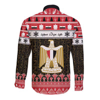 Egypt Christmas Long Sleeve Button Shirt Coat Of Arms Eid Milad Majid LT15