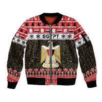 Egypt Christmas Sleeve Zip Bomber Jacket Coat Of Arms Eid Milad Majid - Wonder Print Shop