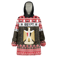Egypt Christmas Wearable Blanket Hoodie Coat Of Arms Eid Milad Majid - Wonder Print Shop