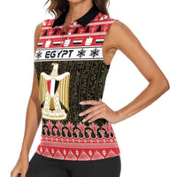 Egypt Christmas Women Sleeveless Polo Shirt Coat Of Arms Eid Milad Majid - Wonder Print Shop