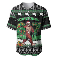 Funny Bigfoot 67 Six Seven Christmas Baseball Jersey Squatching Through The Snow - Wonder Print Shop