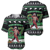 Funny Bigfoot 67 Six Seven Christmas Baseball Jersey Squatching Through The Snow - Wonder Print Shop
