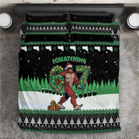 Funny Bigfoot 67 Six Seven Christmas Bedding Set Squatching Through The Snow - Wonder Print Shop