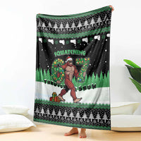 Funny Bigfoot 67 Six Seven Christmas Blanket Squatching Through The Snow - Wonder Print Shop