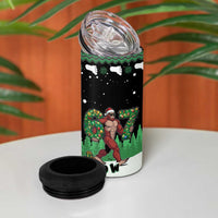 Funny Bigfoot 67 Six Seven Christmas 4 in 1 Can Cooler Tumbler Squatching Through The Snow - Wonder Print Shop