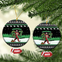 Funny Bigfoot 67 Six Seven Christmas Ceramic Ornament Squatching Through The Snow - Wonder Print Shop