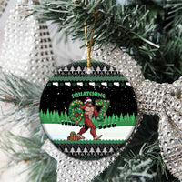 Funny Bigfoot 67 Six Seven Christmas Ceramic Ornament Squatching Through The Snow - Wonder Print Shop