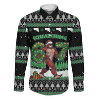 Funny Bigfoot 67 Six Seven Christmas Family Matching Mermaid Dress and Hawaiian Shirt Squatching Through The Snow - Wonder Print Shop