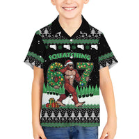 Funny Bigfoot 67 Six Seven Christmas Family Matching Mermaid Dress and Hawaiian Shirt Squatching Through The Snow - Wonder Print Shop