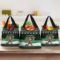 Funny Bigfoot 67 Six Seven Christmas Grocery Bag Squatching Through The Snow - Wonder Print Shop