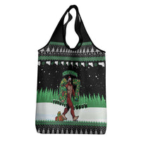 Funny Bigfoot 67 Six Seven Christmas Grocery Bag Squatching Through The Snow - Wonder Print Shop
