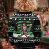 Funny Bigfoot 67 Six Seven Christmas Kid Ugly Christmas Sweater Squatching Through The Snow - Wonder Print Shop