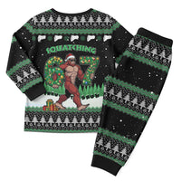 Funny Bigfoot 67 Six Seven Christmas Pajama Set Squatching Through The Snow - Wonder Print Shop