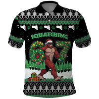 Funny Bigfoot 67 Six Seven Christmas Polo Shirt Squatching Through The Snow - Wonder Print Shop