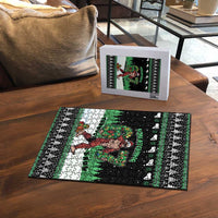 Funny Bigfoot 67 Six Seven Christmas Puzzle Squatching Through The Snow - Wonder Print Shop
