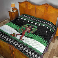 Funny Bigfoot 67 Six Seven Christmas Quilt Squatching Through The Snow - Wonder Print Shop