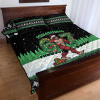 Funny Bigfoot 67 Six Seven Christmas Quilt Bed Set Squatching Through The Snow - Wonder Print Shop