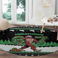 Funny Bigfoot 67 Six Seven Christmas Round Carpet Squatching Through The Snow - Wonder Print Shop