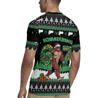 Funny Bigfoot 67 Six Seven Christmas Rugby Jersey Squatching Through The Snow - Wonder Print Shop