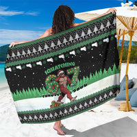 Funny Bigfoot 67 Six Seven Christmas Sarong Squatching Through The Snow - Wonder Print Shop