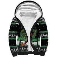 Funny Bigfoot 67 Six Seven Christmas Sherpa Hoodie Squatching Through The Snow - Wonder Print Shop