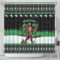 Funny Bigfoot 67 Six Seven Christmas Shower Curtain Squatching Through The Snow - Wonder Print Shop