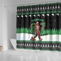 Funny Bigfoot 67 Six Seven Christmas Shower Curtain Squatching Through The Snow - Wonder Print Shop
