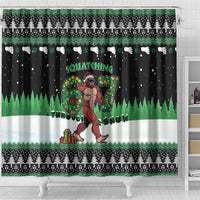 Funny Bigfoot 67 Six Seven Christmas Shower Curtain Squatching Through The Snow - Wonder Print Shop