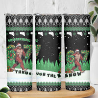 Funny Bigfoot 67 Six Seven Christmas Skinny Tumbler Squatching Through The Snow - Wonder Print Shop