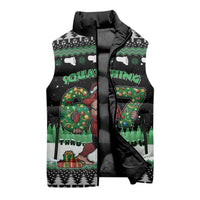Funny Bigfoot 67 Six Seven Christmas Sleeveless Puffer Jacket Squatching Through The Snow - Wonder Print Shop
