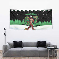 Funny Bigfoot 67 Six Seven Christmas Tapestry Squatching Through The Snow - Wonder Print Shop