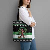 Funny Bigfoot 67 Six Seven Christmas Tote Bag Squatching Through The Snow - Wonder Print Shop