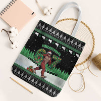 Funny Bigfoot 67 Six Seven Christmas Tote Bag Squatching Through The Snow - Wonder Print Shop