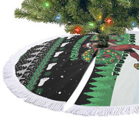 Funny Bigfoot 67 Six Seven Christmas Tree Skirt Squatching Through The Snow - Wonder Print Shop