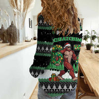 Funny Bigfoot 67 Six Seven Christmas Women Casual Shirt Squatching Through The Snow - Wonder Print Shop