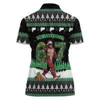 Funny Bigfoot 67 Six Seven Christmas Women Polo Shirt Squatching Through The Snow - Wonder Print Shop