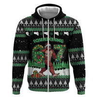 Funny Bigfoot 67 Six Seven Christmas Zip Hoodie Squatching Through The Snow - Wonder Print Shop
