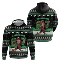 Funny Bigfoot 67 Six Seven Christmas Zip Hoodie Squatching Through The Snow - Wonder Print Shop