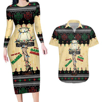 Christmas Story Couples Matching Long Sleeve Bodycon Dress and Hawaiian Shirt Fragile Leg Lamp - Wonder Print Shop