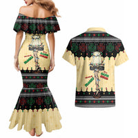 Christmas Story Couples Matching Mermaid Dress and Hawaiian Shirt Fragile Leg Lamp - Wonder Print Shop