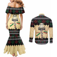 Christmas Story Couples Matching Mermaid Dress and Long Sleeve Button Shirt Fragile Leg Lamp - Wonder Print Shop
