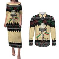 Christmas Story Couples Matching Puletasi and Long Sleeve Button Shirt Fragile Leg Lamp - Wonder Print Shop