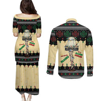 Christmas Story Couples Matching Puletasi and Long Sleeve Button Shirt Fragile Leg Lamp - Wonder Print Shop