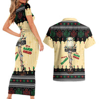 Christmas Story Couples Matching Short Sleeve Bodycon Dress and Hawaiian Shirt Fragile Leg Lamp - Wonder Print Shop