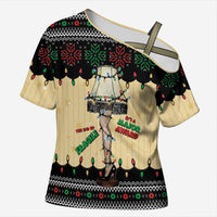 Christmas Story Cross Shoulder Shirt Fragile Leg Lamp - Wonder Print Shop