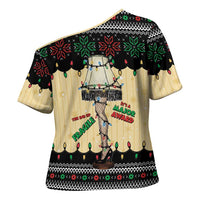 Christmas Story Cross Shoulder Shirt Fragile Leg Lamp - Wonder Print Shop