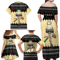 Christmas Story Family Matching Off Shoulder Maxi Dress and Hawaiian Shirt Fragile Leg Lamp - Wonder Print Shop